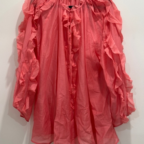 H&M Coral Ruffle Blouse white lotus collection - Picture 4 of 15